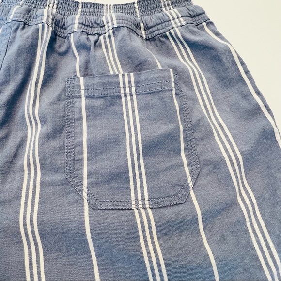 Blue & White Pinstripe Cotton Drawstring Shorts Market & Spruce - Picture 7 of 8